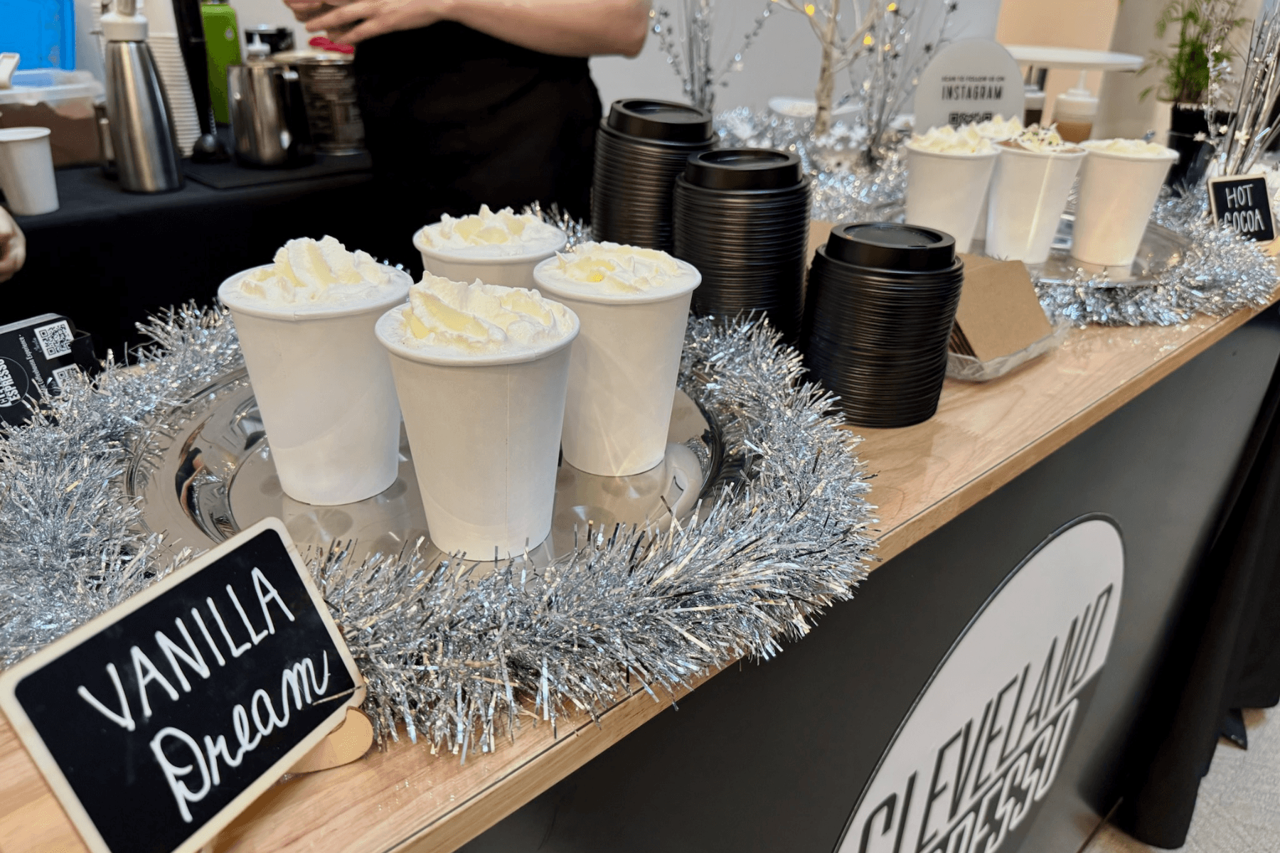 Grab-and-go hot cocoa bar for a Mentor holiday event