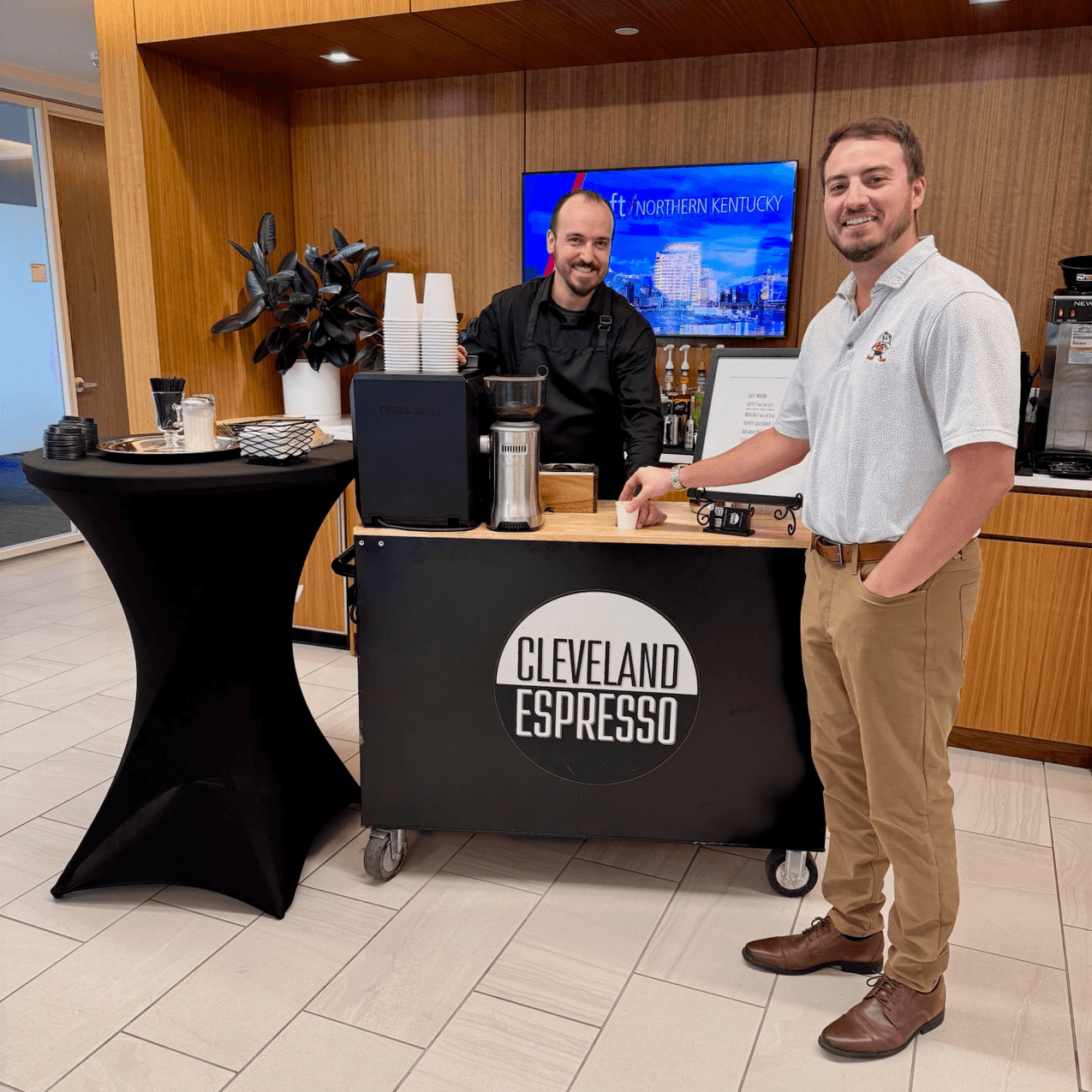 Cleveland Espresso coffee cart at a Parma corporate office