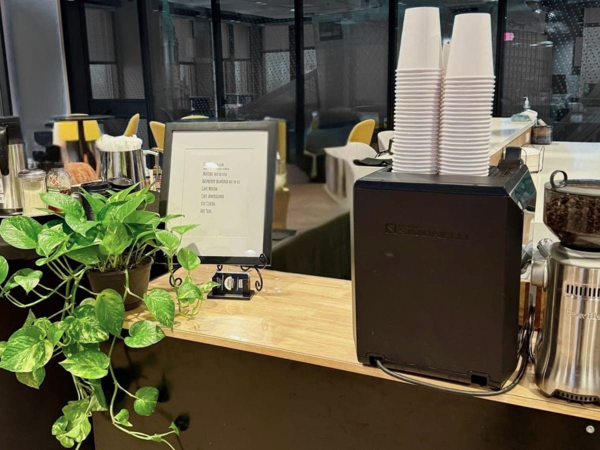 Coffee cart catering a corporate event in Lakewood