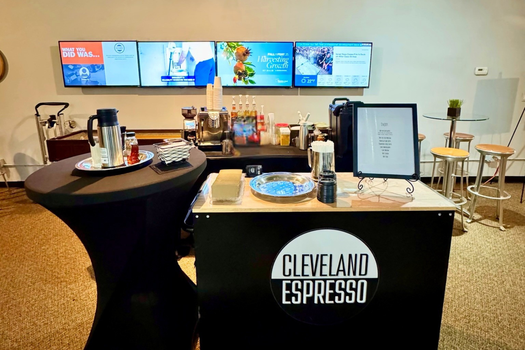 Coffee cart catering at Cleveland event in 2026