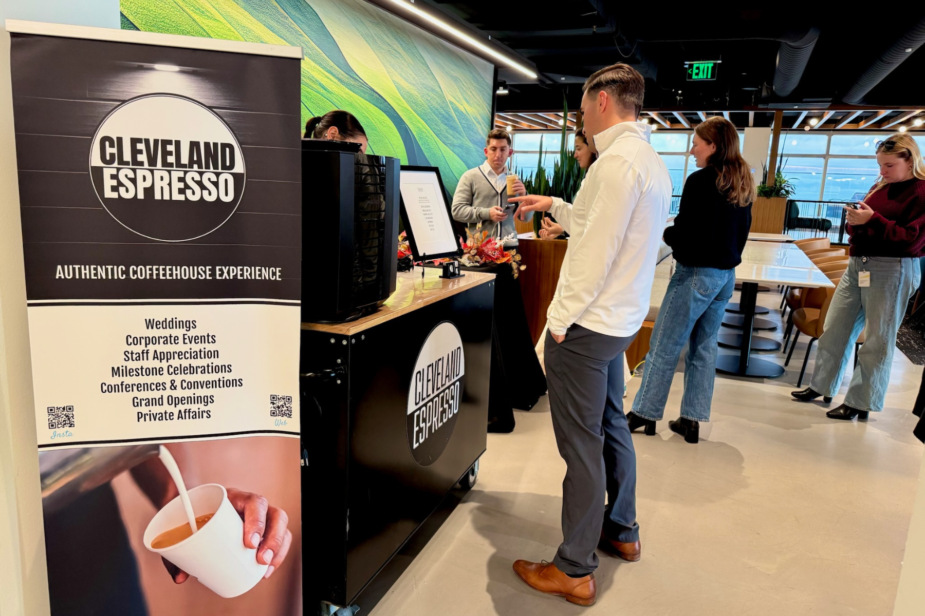 Coffee cart catering for corporate client in Cleveland, OH