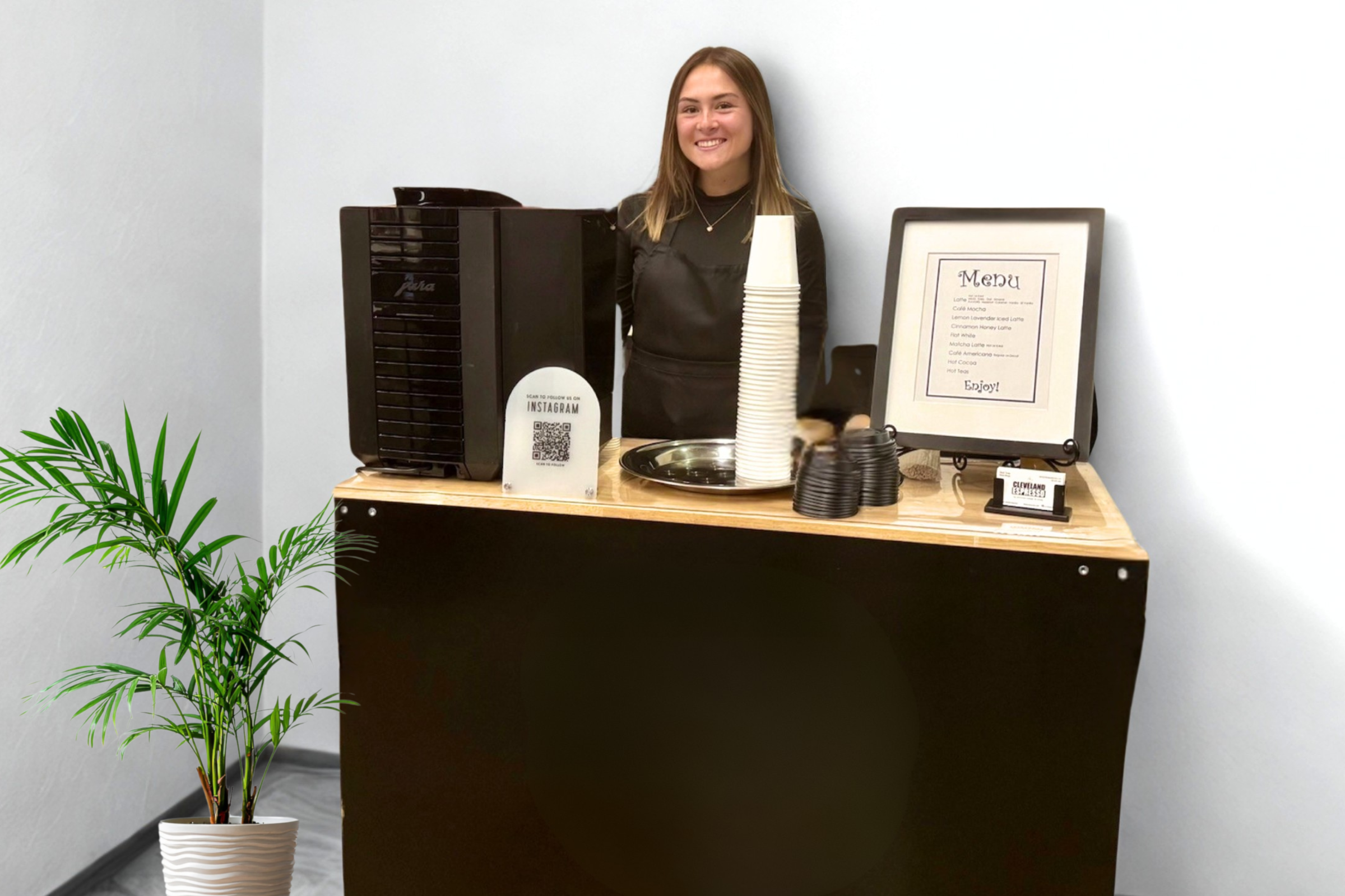 Cleveland Espresso mobile barista serving at a downtown Cleveland event in 2026