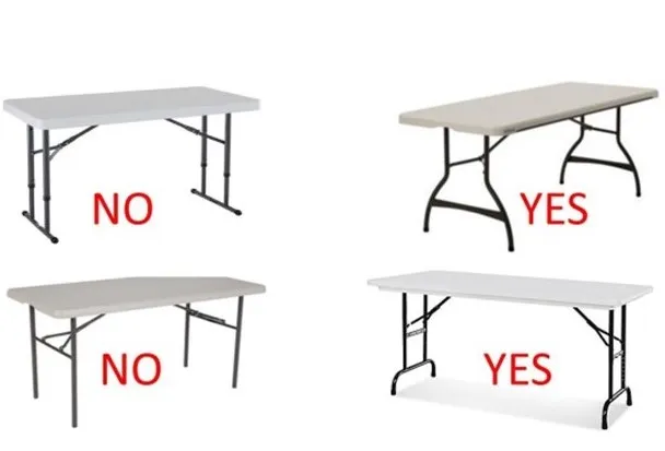 Acceptable table leg styles for Cleveland Espresso bar setup